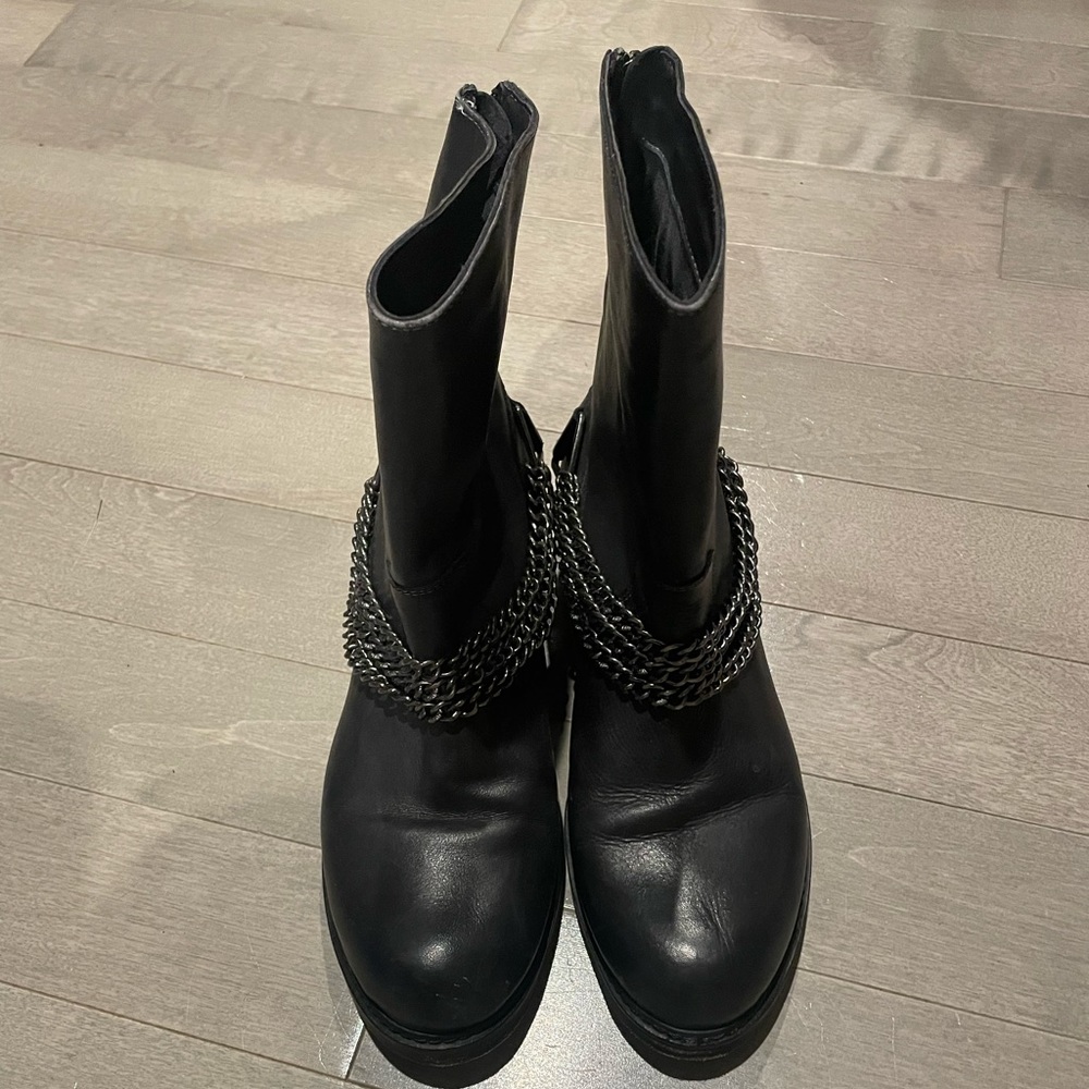 Leather Biker Boots